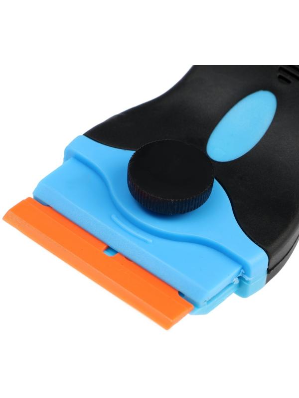 Скребок ТУНДРА, двухсторонний - пластик-металл, обрезиненная рукоятка, 45 мм