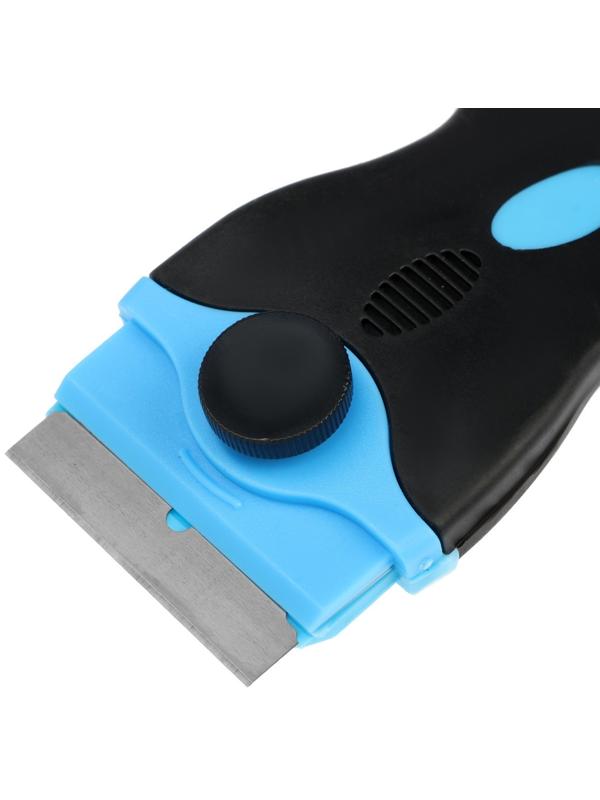 Скребок ТУНДРА, двухсторонний - пластик-металл, обрезиненная рукоятка, 45 мм