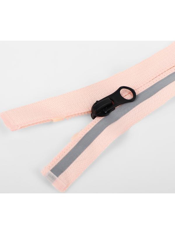 Молния «Спираль», со светоотражающей полосой, №5, разъёмная, замок автомат, 80 см, цвет розовый