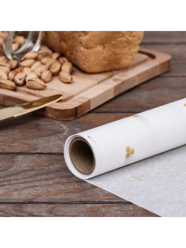 Бумага силиконизированная «Бусинки» золото, 0,38 х 5 м