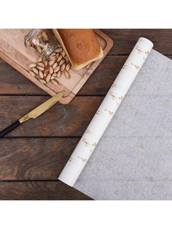 Бумага силиконизированная «Бусинки» золото, 0,38 х 5 м