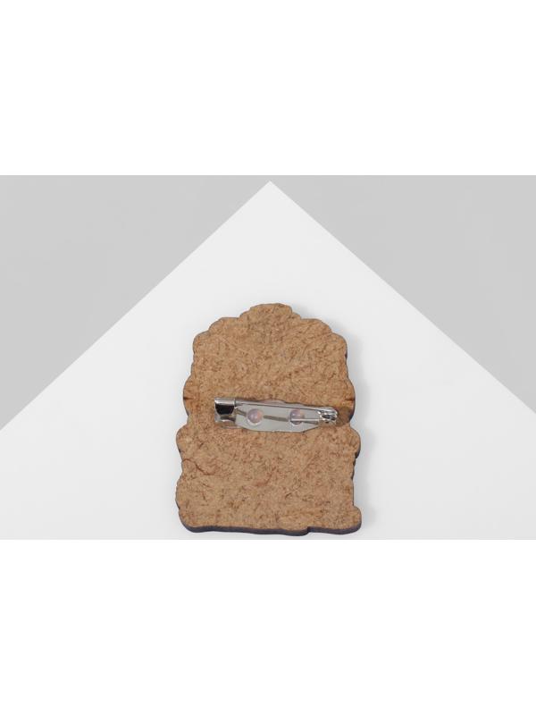 Брошь деревянная 