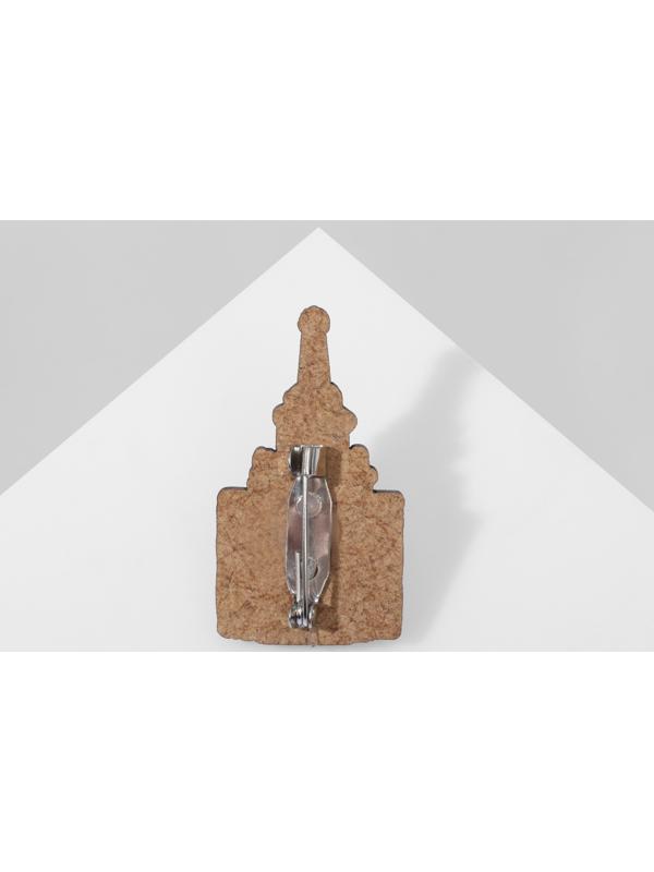 Брошь деревянная 