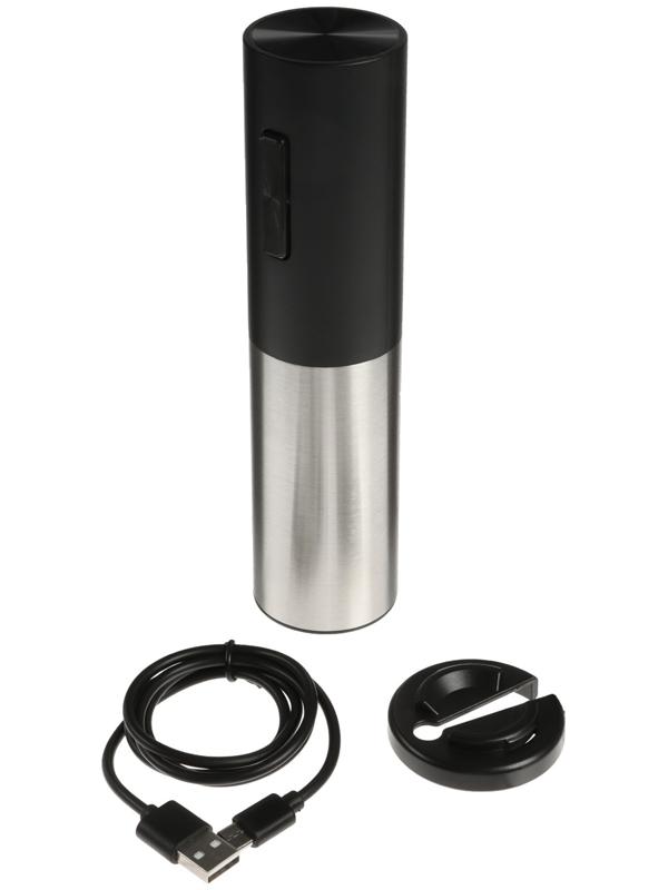 Штопор электрический LuazON LSH- 09, 10 Вт, АКБ, резак для фольги, черный