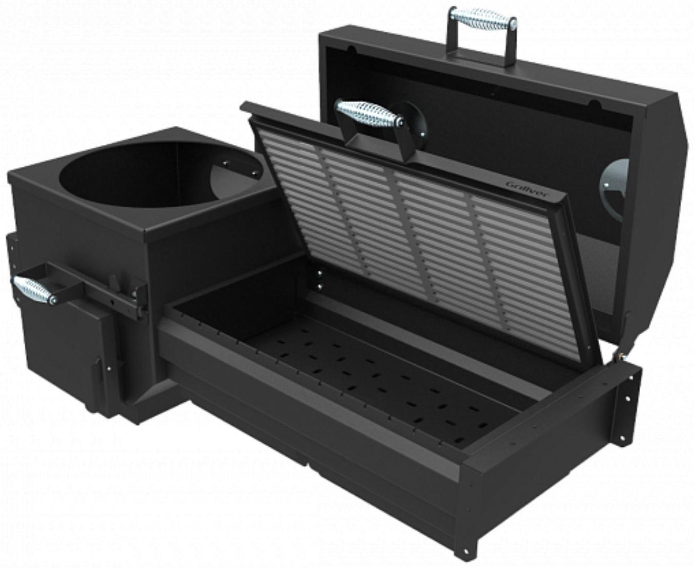 Крышка-гриль (с чугунной решёткой-гриль) для печь-мангалов Искандер-400, 69 х 42 х 20 см