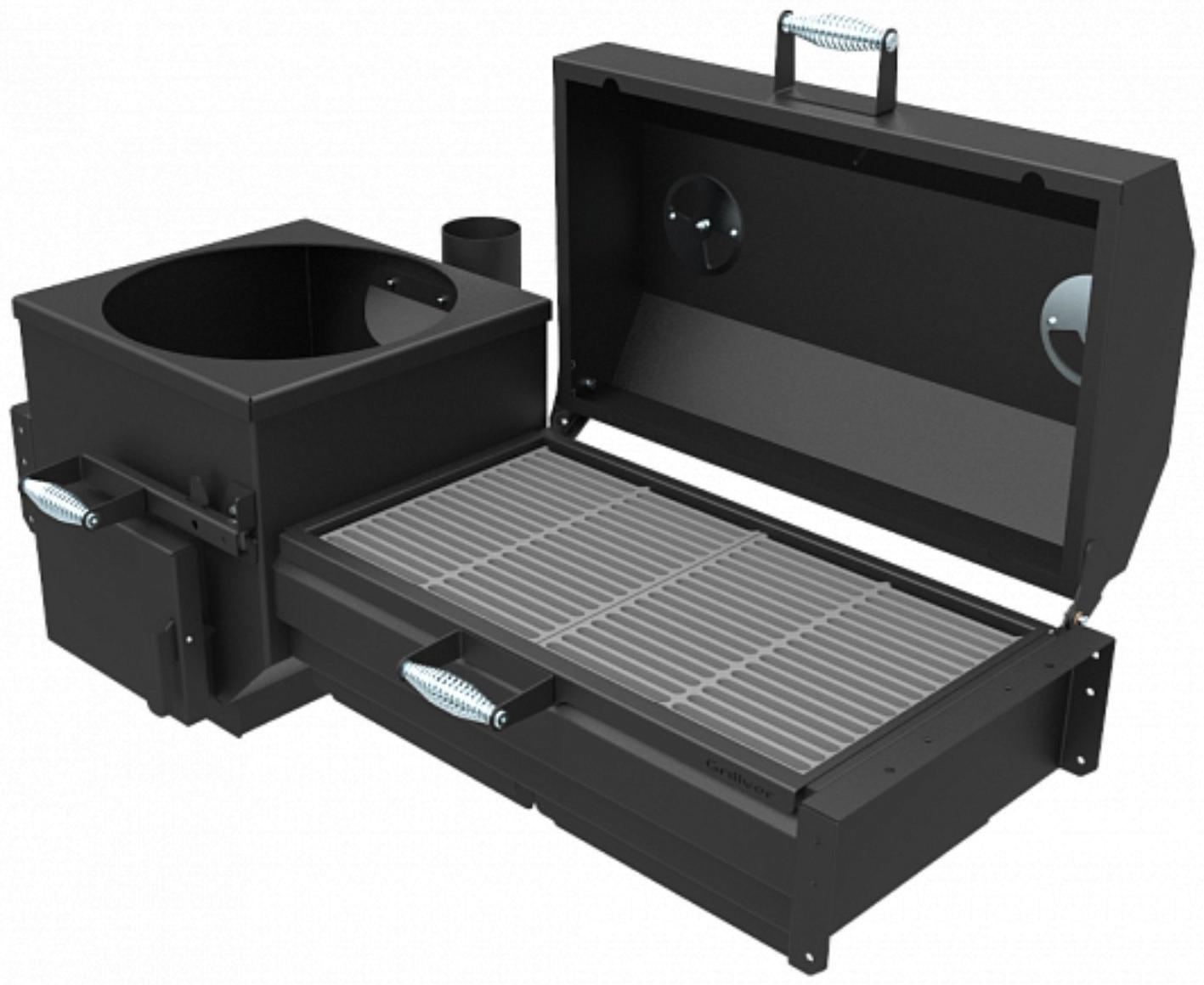 Крышка-гриль (с чугунной решёткой-гриль) для печь-мангалов Искандер-400, 69 х 42 х 20 см