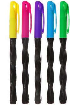 Набор 24 шт. Ручка шариковая 0,7мм синяя, корпус Спираль МИКС, маслянные чернила