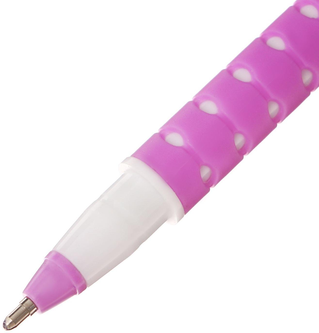 Набор 12 шт. Ручка шариковая 1,0мм синяя, корпус белый, с резиновым держателем МИКС