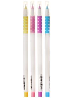 Набор 12 шт. Ручка шариковая 1,0мм синяя, корпус белый, с резиновым держателем МИКС