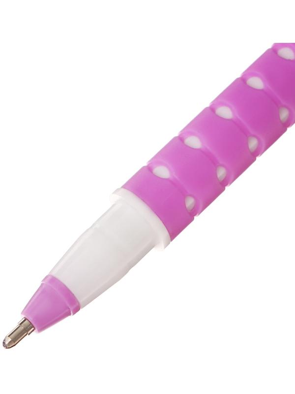 Набор 12 шт. Ручка шариковая 1,0мм синяя, корпус белый, с резиновым держателем МИКС