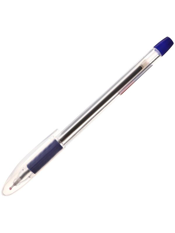 Набор 12 шт. Ручка шариковая 1,0мм синяя, с резиновым держателем (штрихкод на штуке)