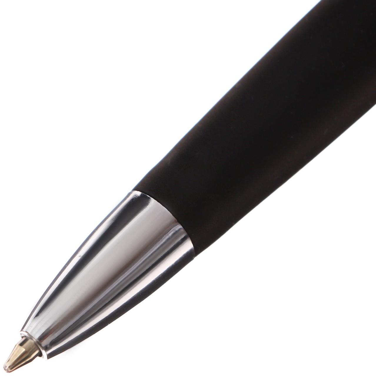 Набор 12 шт. Ручка шариковая автоматическая 0,5мм синяя, корпус МИКС с резиновым держателем