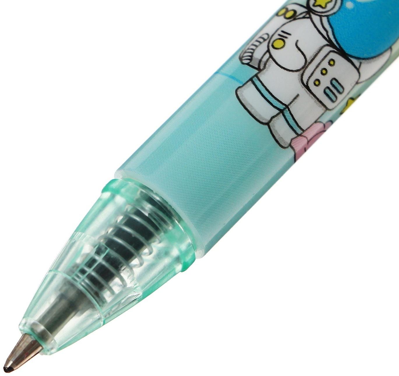 Набор 12 шт. Ручка шариковая автомат 0,5мм черная, корпус МИКС (штрихкод на штуке)