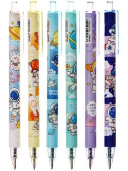 Набор 12 шт. Ручка шариковая автомат 0,5мм черная, корпус МИКС (штрихкод на штуке)