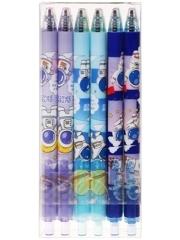 Набор 12 шт. Ручка шариковая автомат 0,5мм черная, корпус МИКС (штрихкод на штуке)