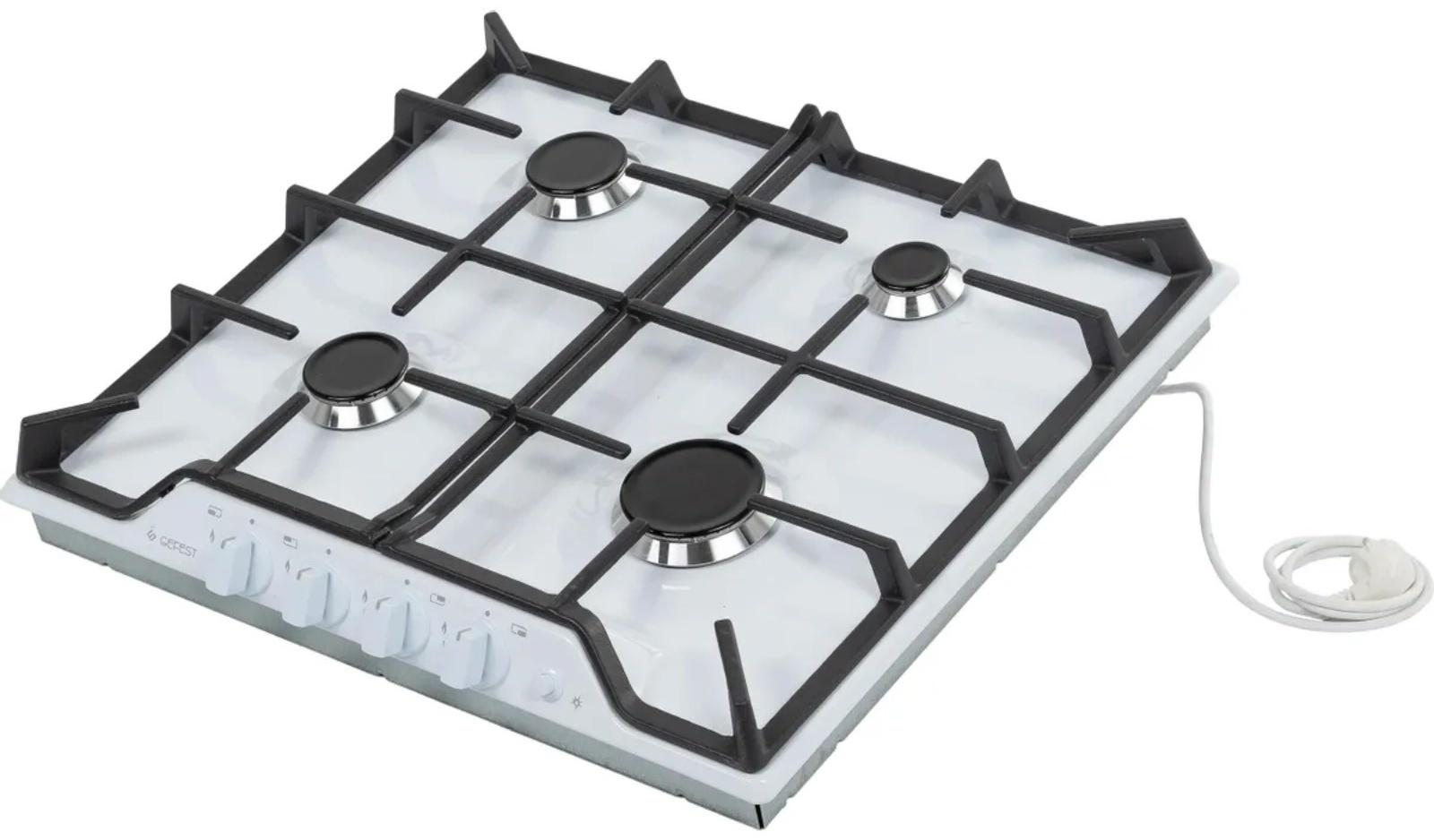 Варочная поверхность Gefest ПВГ 1212-01, газовая, 4 конфорки, белая