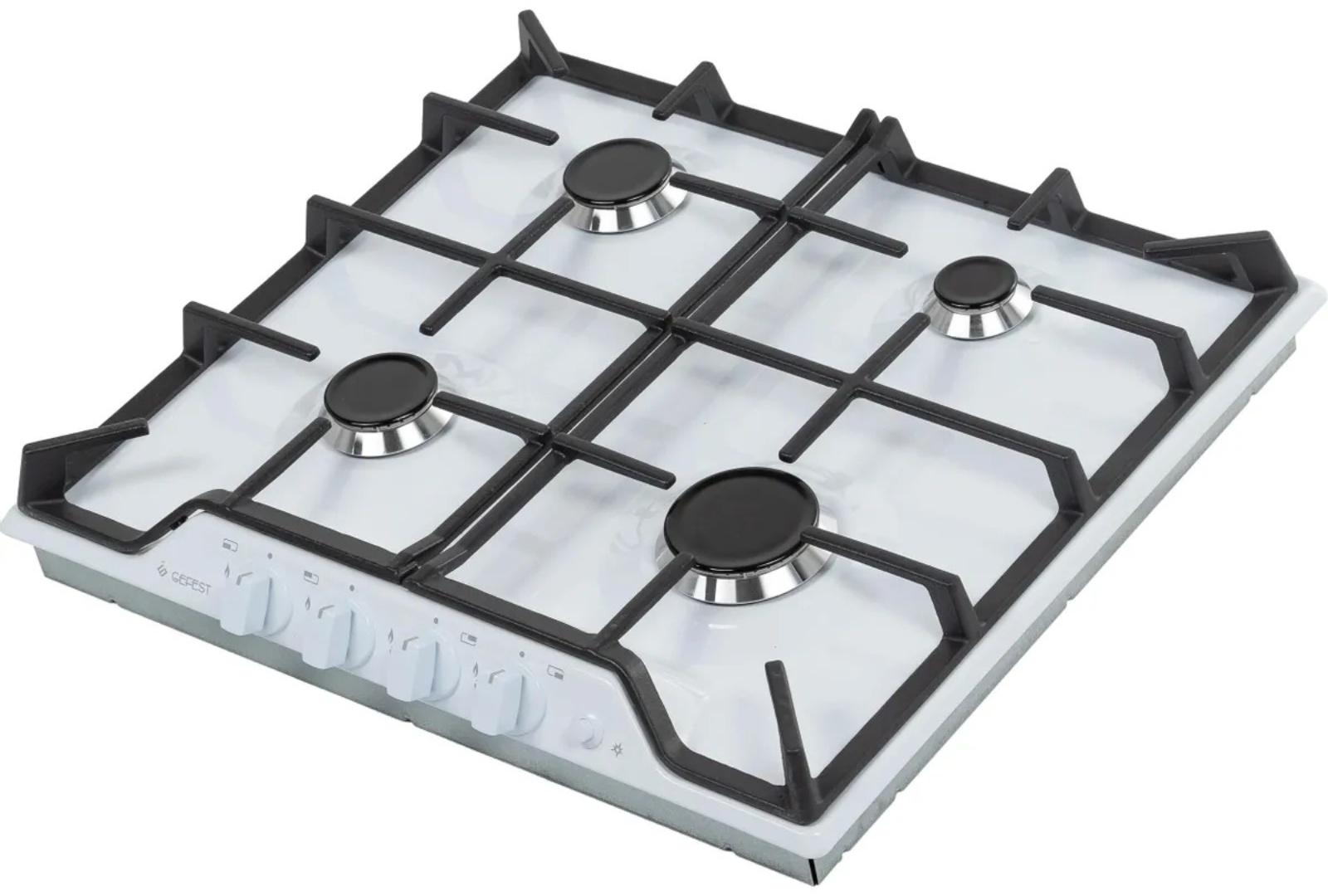 Варочная поверхность Gefest ПВГ 1212-01, газовая, 4 конфорки, белая