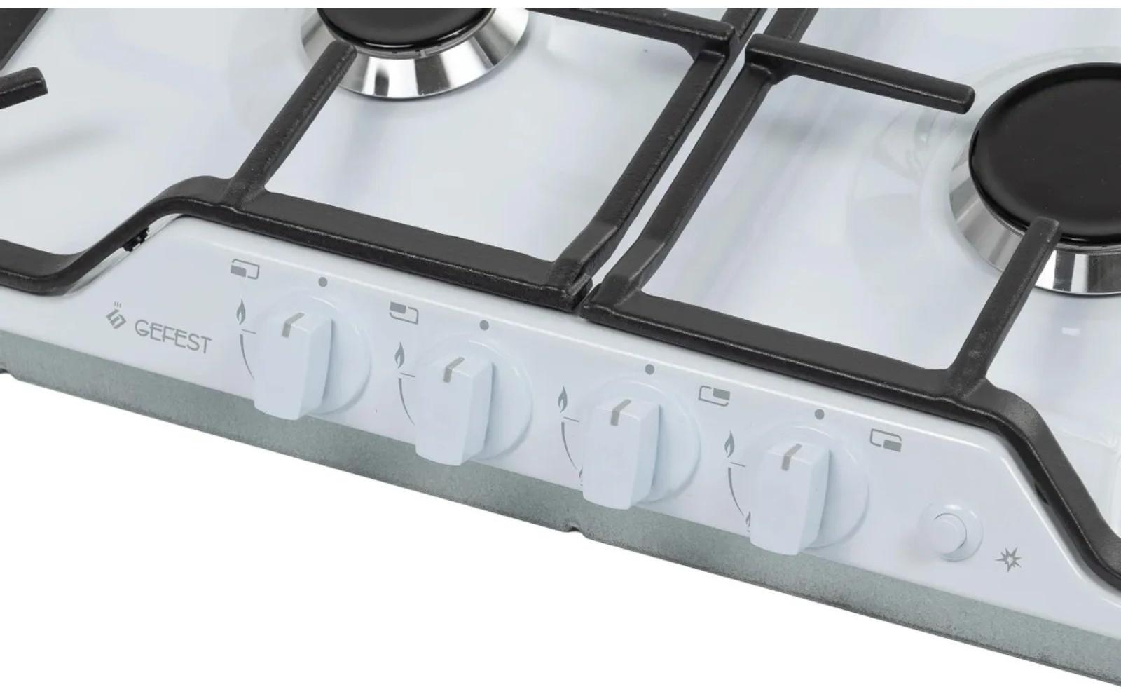Варочная поверхность Gefest ПВГ 1212-01, газовая, 4 конфорки, белая