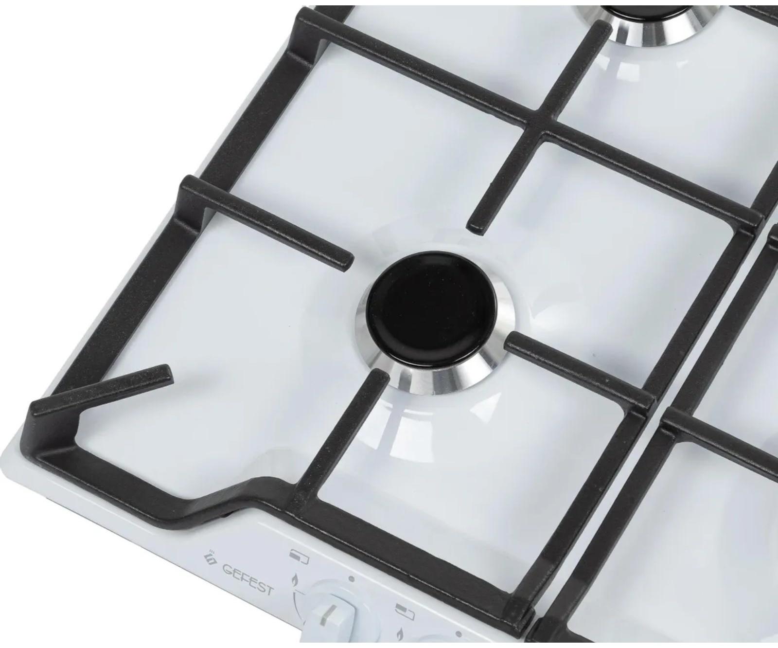 Варочная поверхность Gefest ПВГ 1212-01, газовая, 4 конфорки, белая