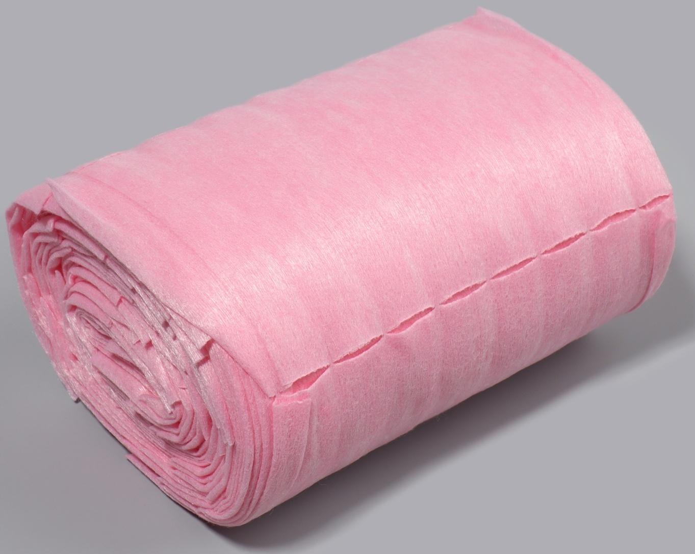 Набор одноразовых воротничков, в рулоне, без липкого слоя, 8 × 40 см, 100 шт, цвет розовый