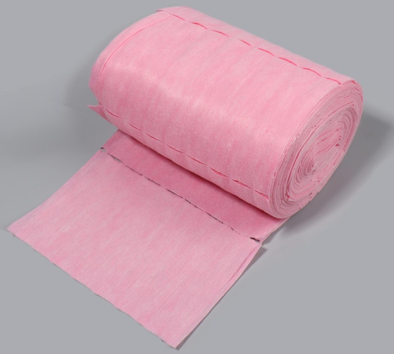 Набор одноразовых воротничков, в рулоне, без липкого слоя, 8 × 40 см, 100 шт, цвет розовый