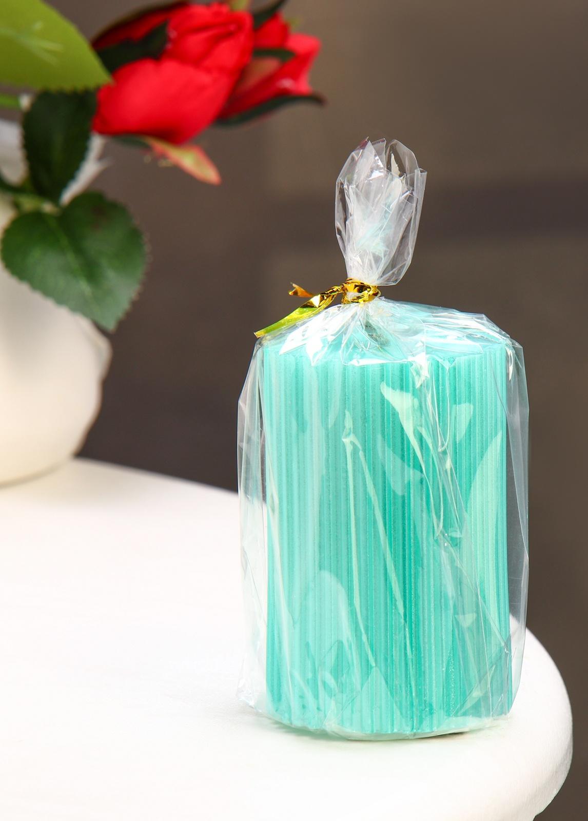 Свеча-цилиндр с гранями, 5х7,5 см, тиффани, металлик, 6 ч