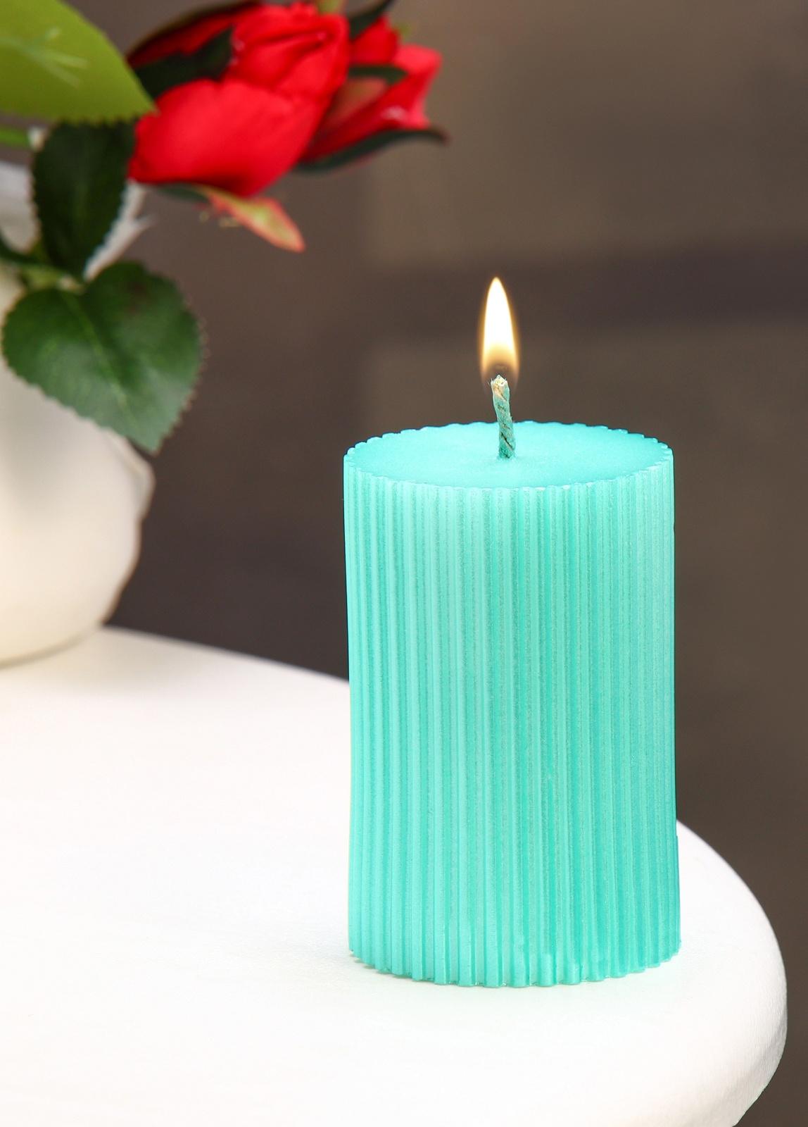 Свеча-цилиндр с гранями, 5х7,5 см, тиффани, металлик, 6 ч