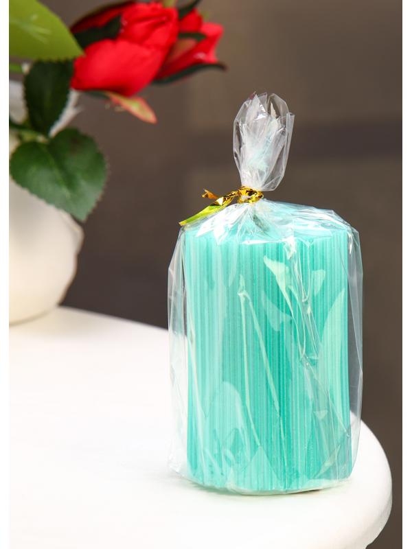 Свеча-цилиндр с гранями, 5х7,5 см, тиффани, металлик, 6 ч