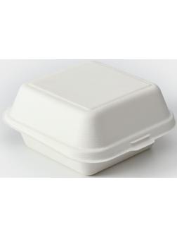 Ланч - бокс, коробка для бенто - торта и бургера, 15,2×15,2×8 см, сахарный тростник, 50 шт/уп
