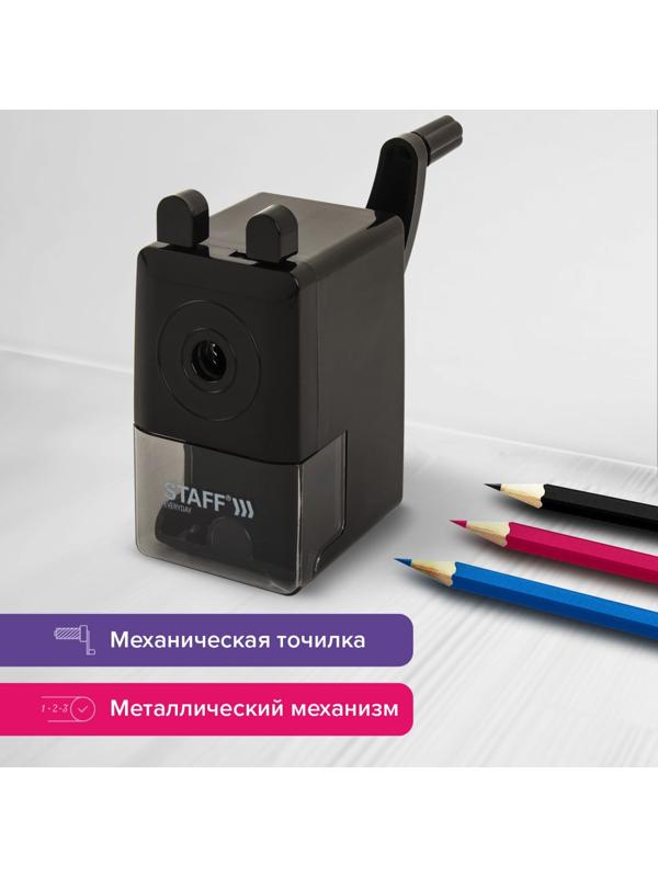 Точилка механическая STAFF EVERYDAY MS-796, чёрная