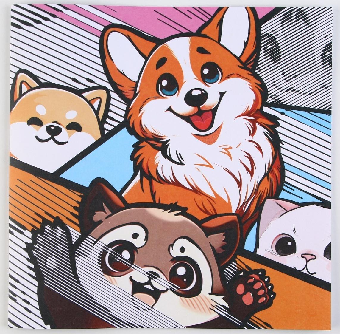 Раскраска-антистресс по полоскам «Яркие животные», 21 х 21 см