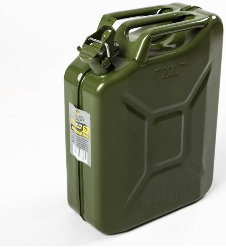 Канистра стальная для ГСМ ZARYA, 20 л, металлическая, крышка с рычагом