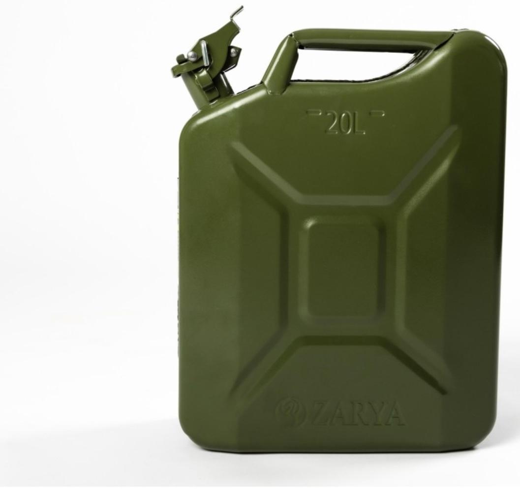Канистра стальная для ГСМ ZARYA, 20 л, металлическая, крышка с рычагом