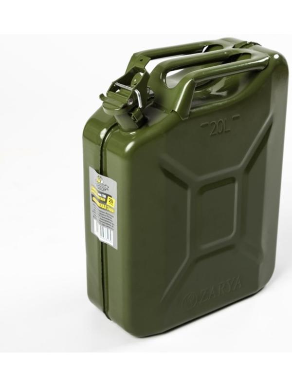 Канистра стальная для ГСМ ZARYA, 20 л, металлическая, крышка с рычагом