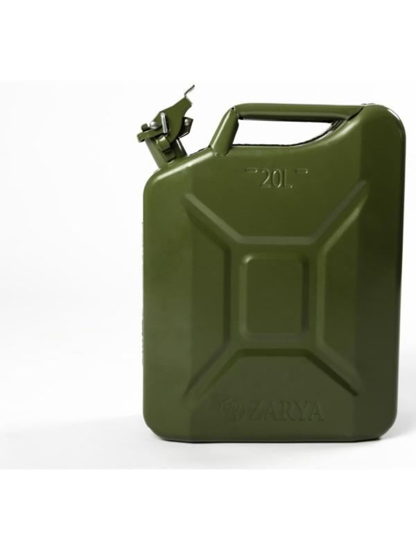 Канистра стальная для ГСМ ZARYA, 20 л, металлическая, крышка с рычагом