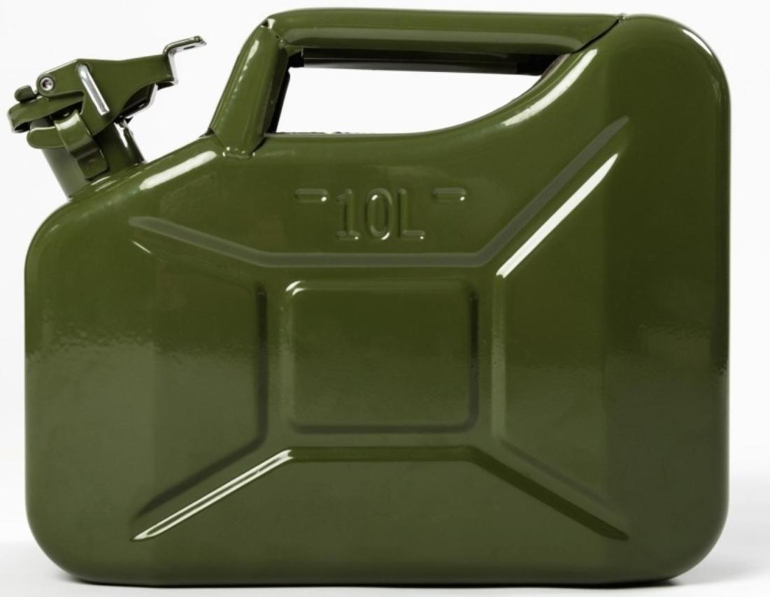 Канистра стальная для ГСМ ZARYA, 10 л, металлическая, крышка с рычагом
