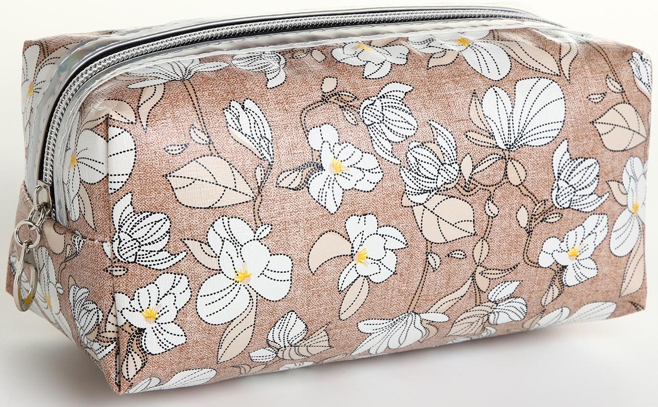 Косметичка на молнии, цвет коричневый