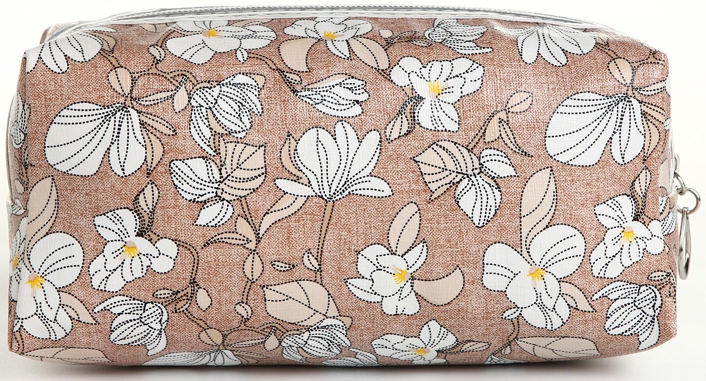 Косметичка на молнии, цвет коричневый