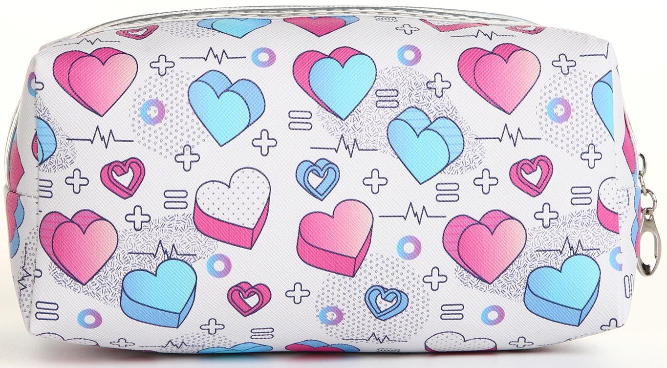 Косметичка на молнии, цвет белый/разноцветный