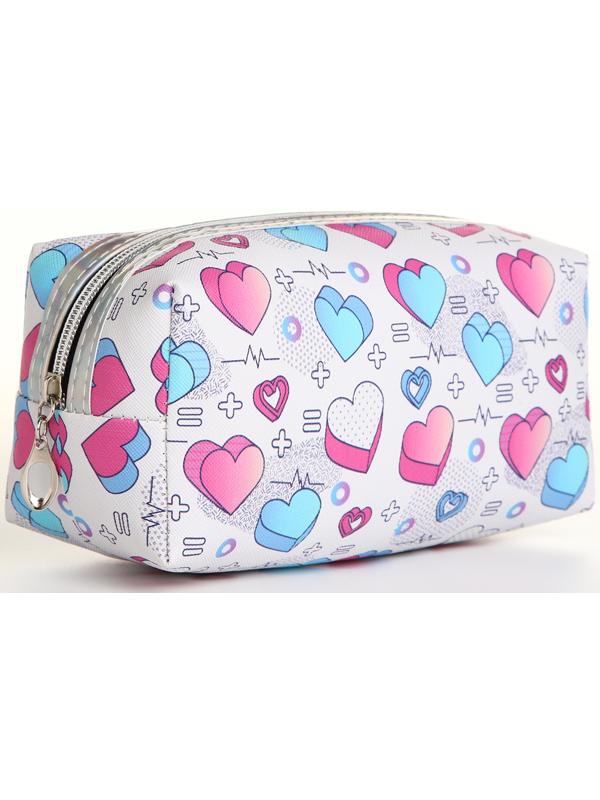 Косметичка на молнии, цвет белый/разноцветный