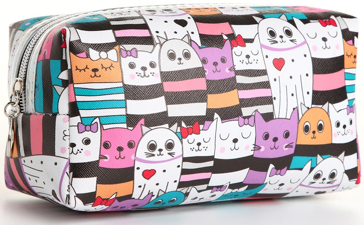 Косметичка на молнии, цвет разноцветный