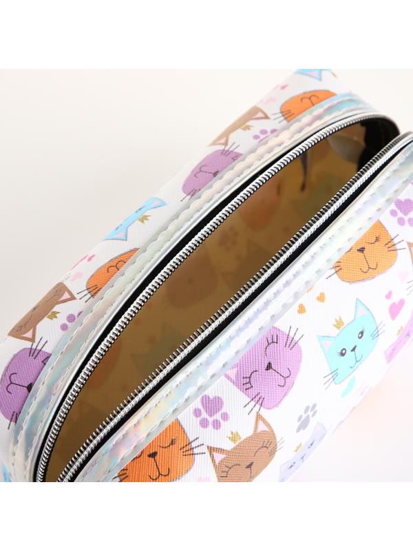 Косметичка на молнии, цвет белый/разноцветный