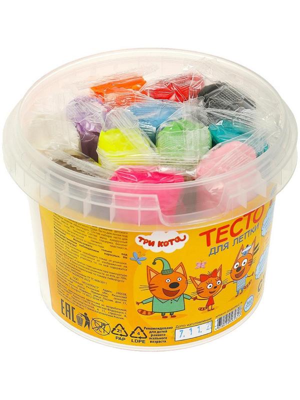 Тесто для лепки в ведре «Три Кота», 12 цв.