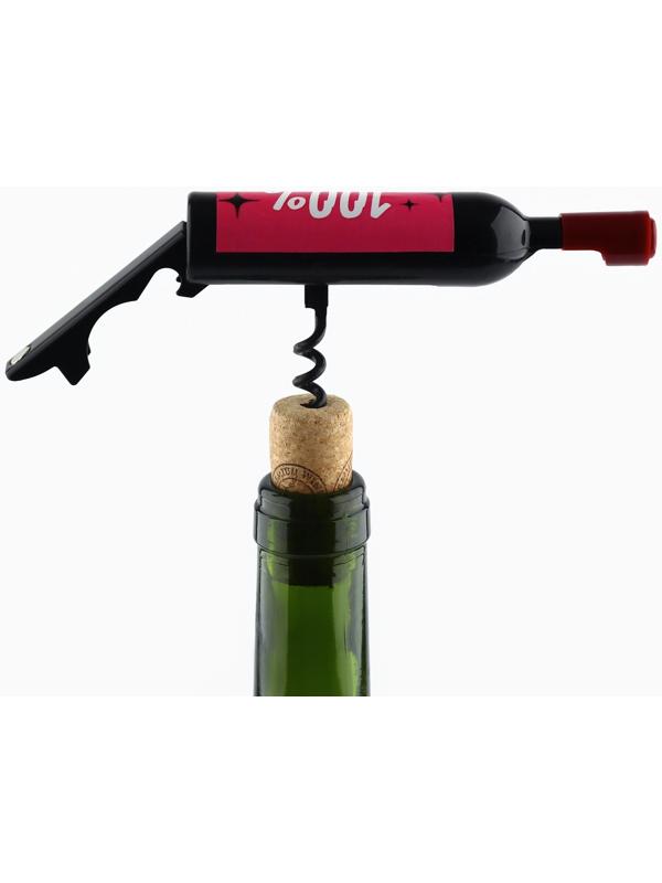 Штопор-бутылка и пробка на подложке 