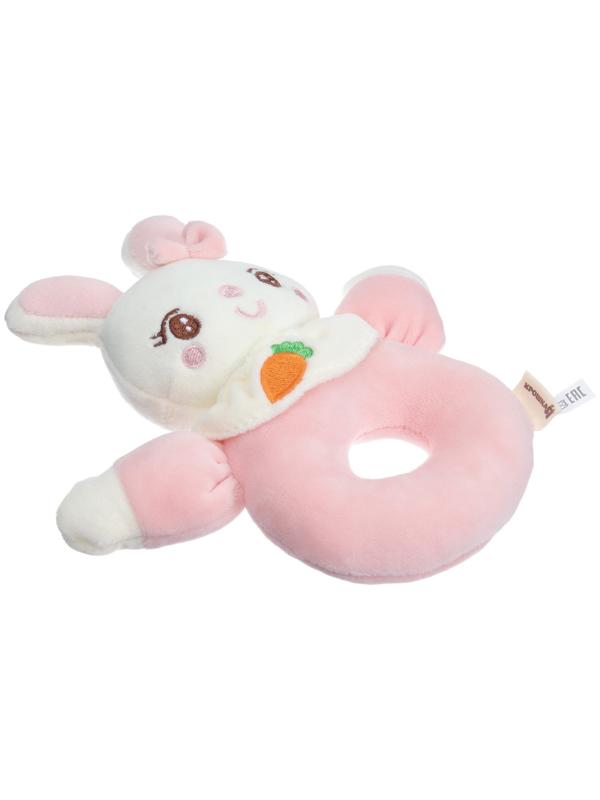 Погремушка мягкая на кольце «Милая зайка», от 3 мес., Крошка Я