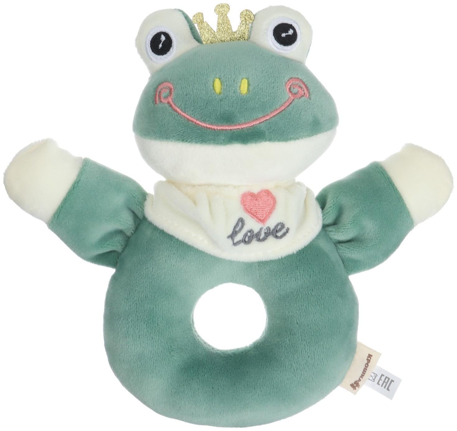 Погремушка мягкая на кольце «Лягушастик», от 3 мес., Крошка Я