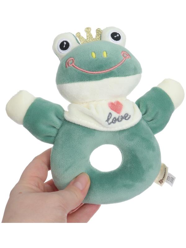 Погремушка мягкая на кольце «Лягушастик», от 3 мес., Крошка Я