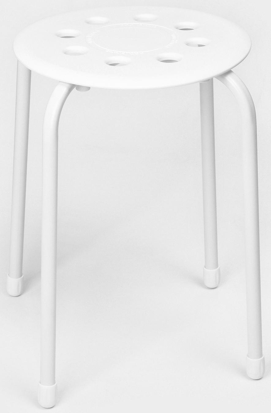 Табурет с пластмассовым сиденьем, цвет белый