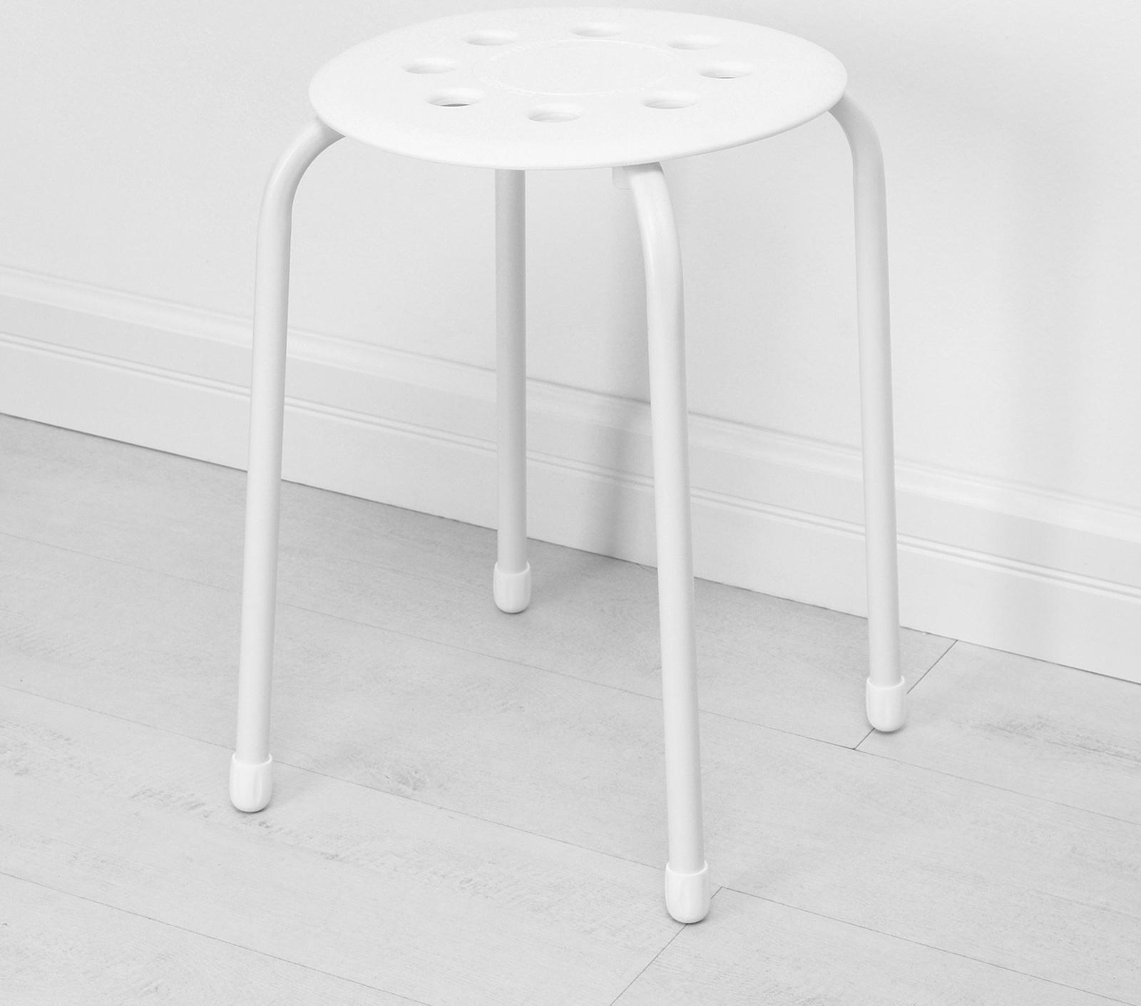 Табурет с пластмассовым сиденьем, цвет белый