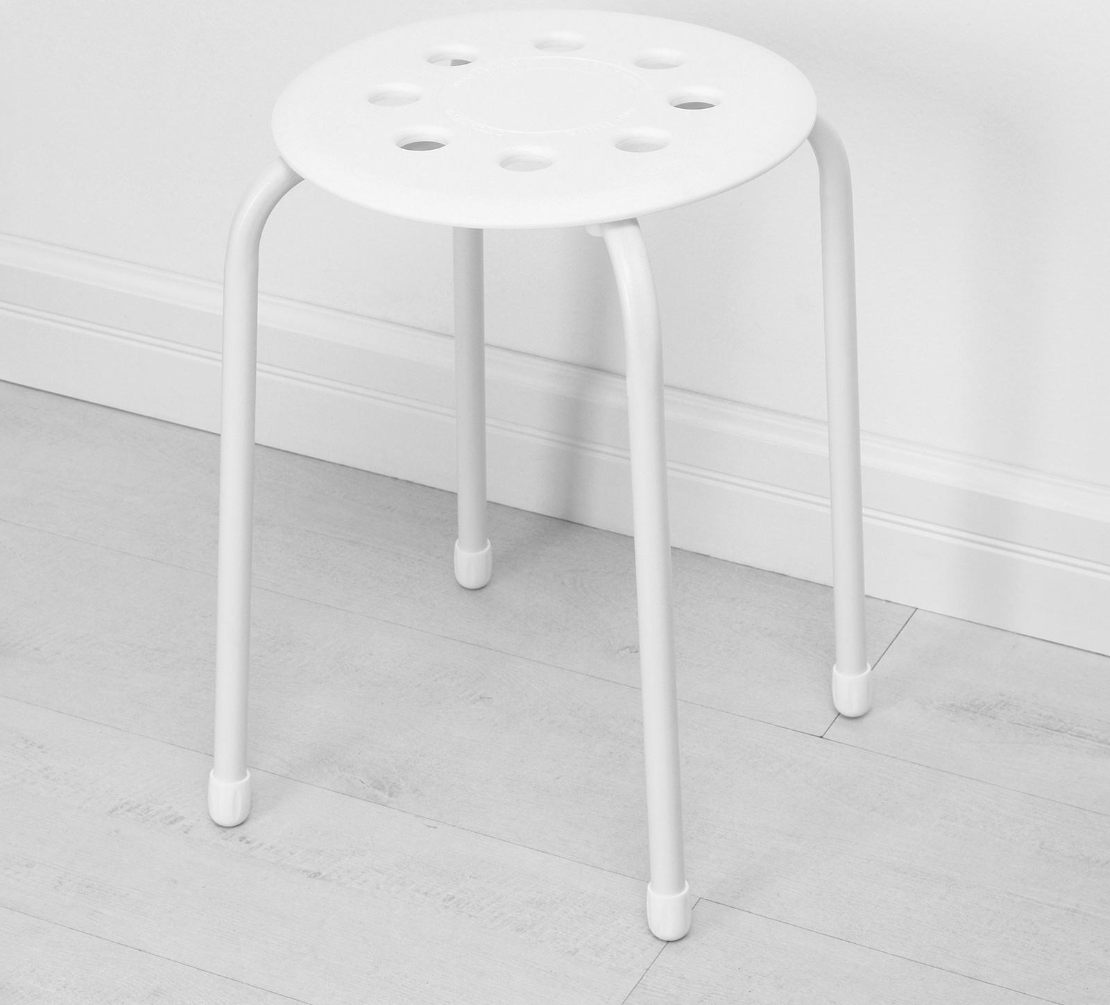 Табурет с пластмассовым сиденьем, цвет белый